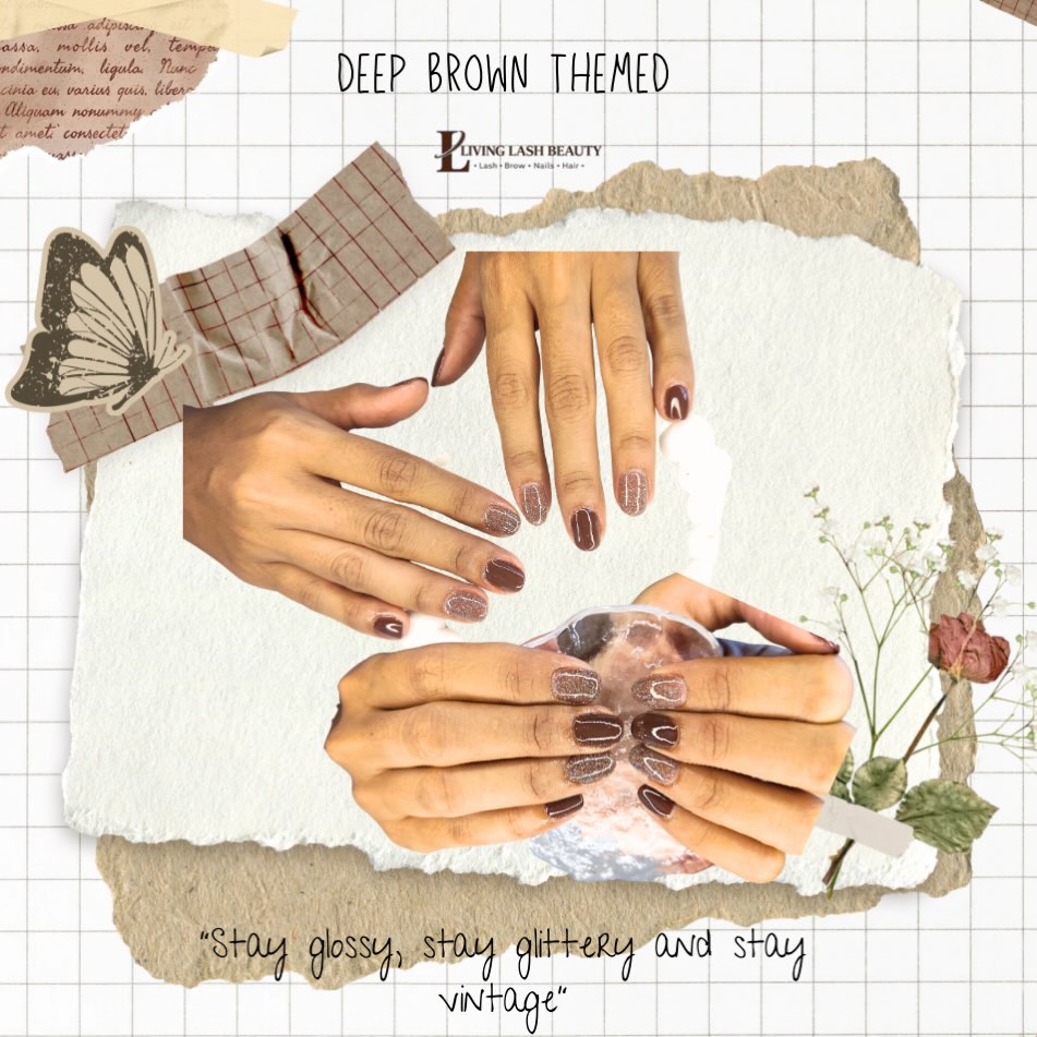 Deep brown nail treatment Living Lash Beauty